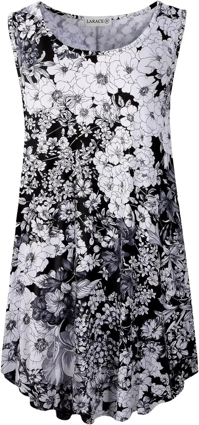 LARACE Tank Tops for Women Plus Size Sleevelss Tunic Casual Summer Clothes Swing Shirts for Leggings