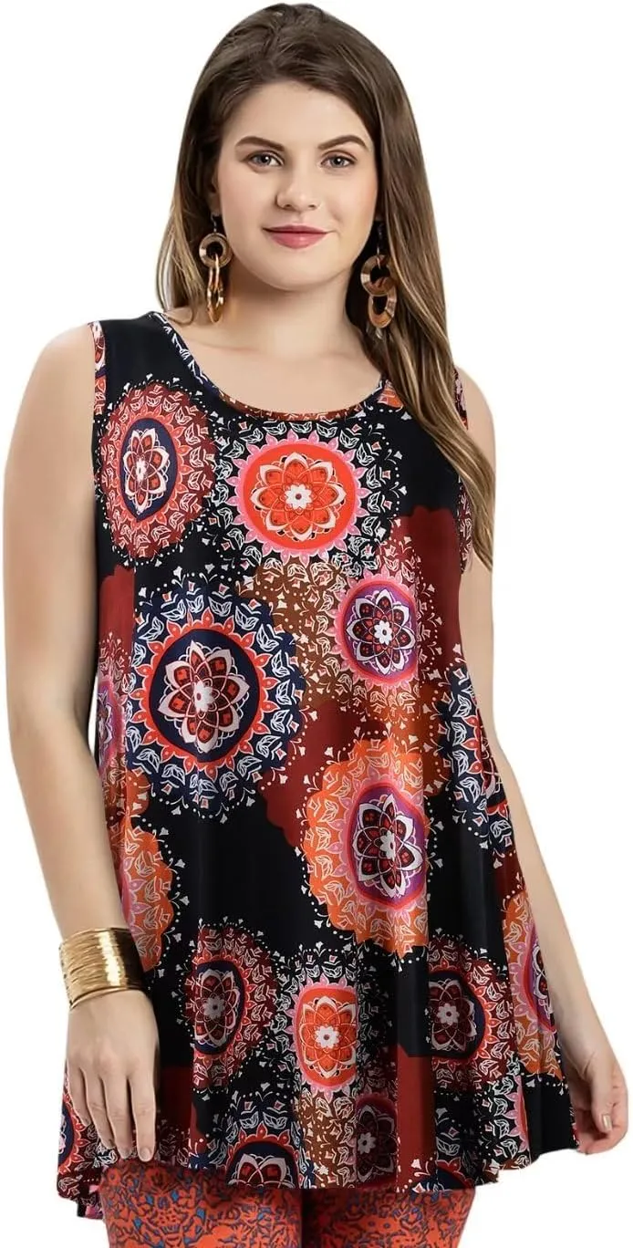 LARACE Tank Tops for Women Plus Size Sleevelss Tunic Casual Summer Clothes Swing Shirts for Leggings