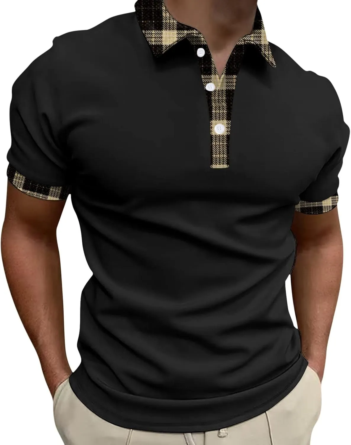 LCMTWX Polo Shirts for Men 2024 Button Up Shirt for Sports and Leisure Polo Shirts Polo Shirts for Men Men's Golf Polo Men