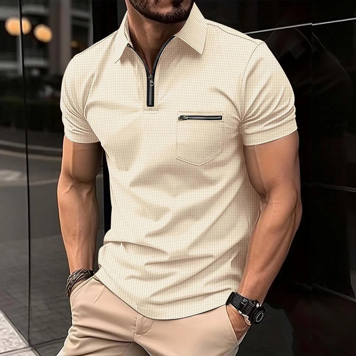 LCMTWX Polo Shirts for Men 2024 Button Up Shirt for Sports and Leisure Polo Shirts Polo Shirts for Men Men's Golf Polo Men