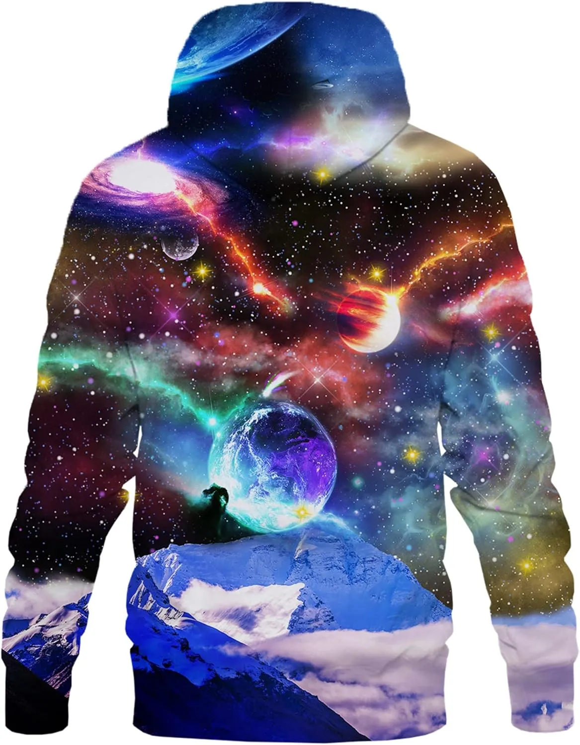 Linnhoy Unisex 3D Printed Hooded Sweatshirt Casual Pullover Hoodie with Big Pockets