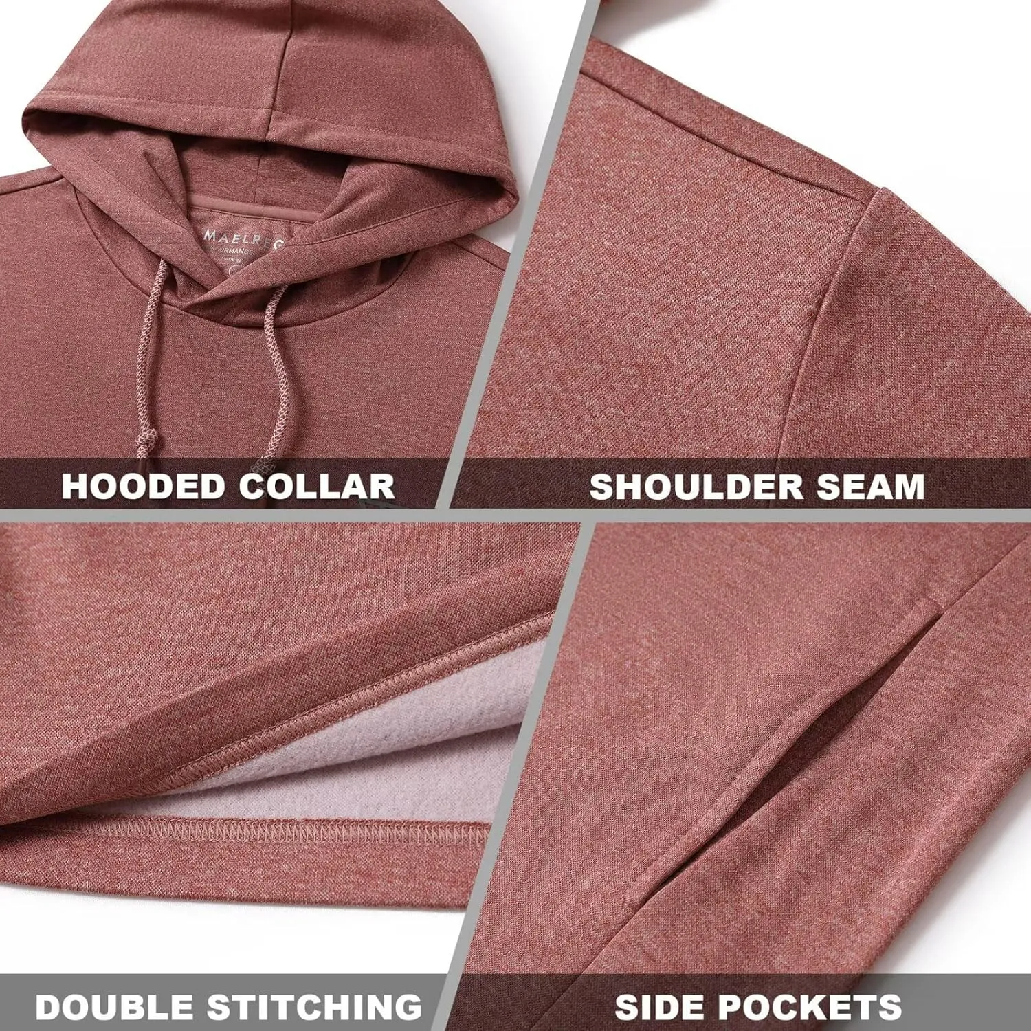 M MAELREG Hoodies for Men Golf Fleece Hooded Sweatshirts Dry Fit Athletic Lightweight Casual Midlayer Mens Hoodies Pullover