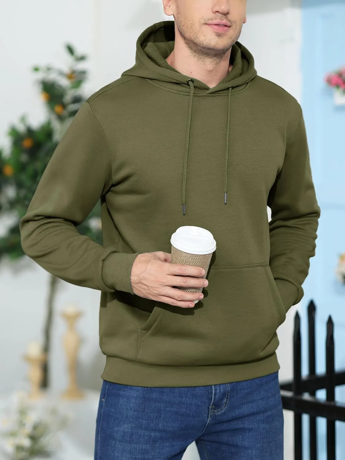 MAGCOMSEN Men's Active Hoodies Fleece Lined Sweatshirts Casual Athletic Workout Pullover With Kangaroo Pocket