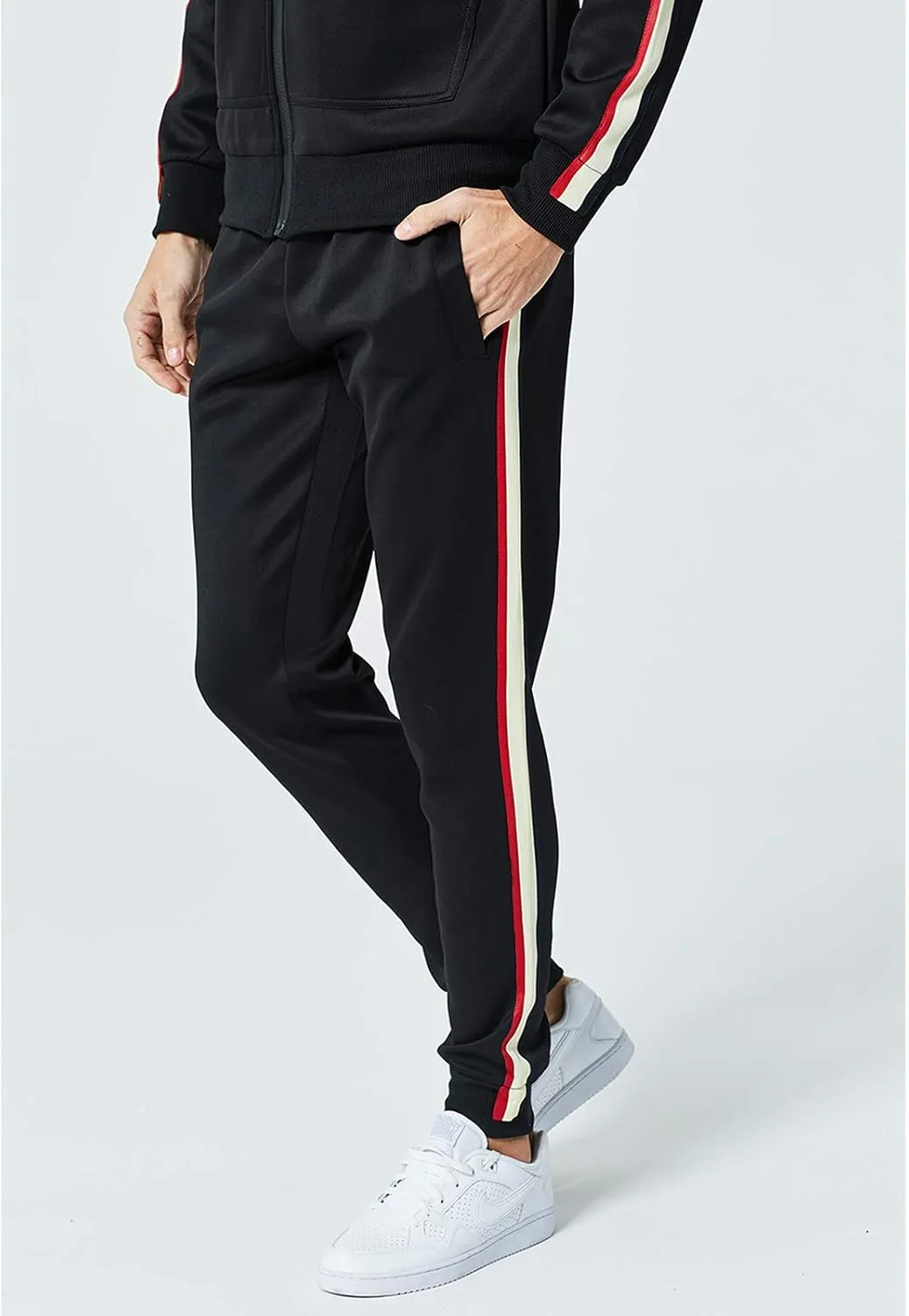 MANTORS Men's Hooded Athletic Tracksuit Full Zip Casual Jogging Gym Sweat Suits