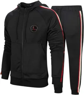 MANTORS Men's Hooded Athletic Tracksuit Full Zip Casual Jogging Gym Sweat Suits
