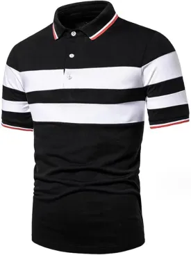 Men Polo Shirt with Pocket Short Sleeve Button Collared Polos Shirt Classic Slim Fit Sport Vacation T-Shirts Pullover