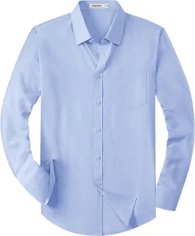 Mens Button Down Shirt Casual Oxford Shirts Untucked Dress Shirt for Men Long Sleeve Button Up Shirt with Pocket