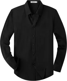 Mens Button Down Shirt Casual Oxford Shirts Untucked Dress Shirt for Men Long Sleeve Button Up Shirt with Pocket