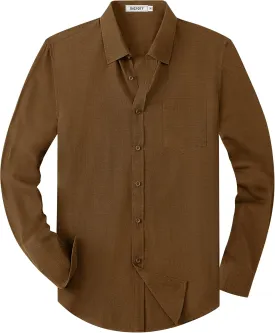 Mens Button Down Shirt Casual Oxford Shirts Untucked Dress Shirt for Men Long Sleeve Button Up Shirt with Pocket