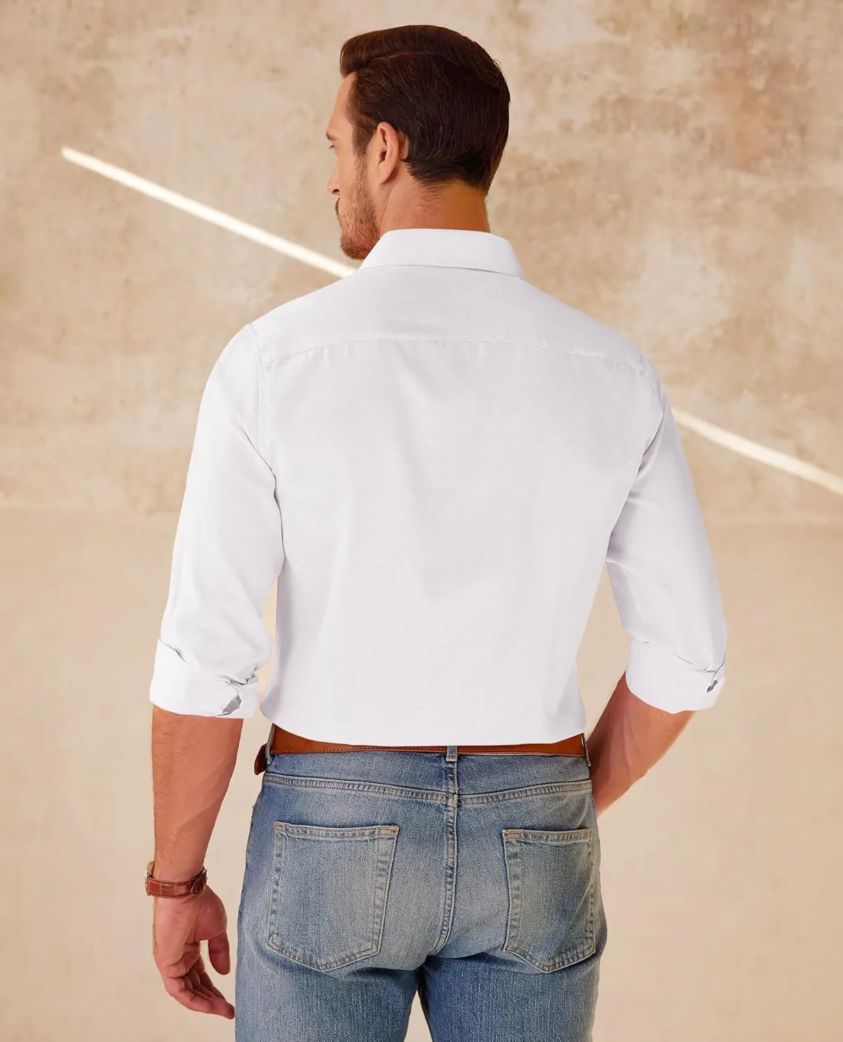 Mens Button Down Shirt Casual Oxford Shirts Untucked Dress Shirt for Men Long Sleeve Button Up Shirt with Pocket