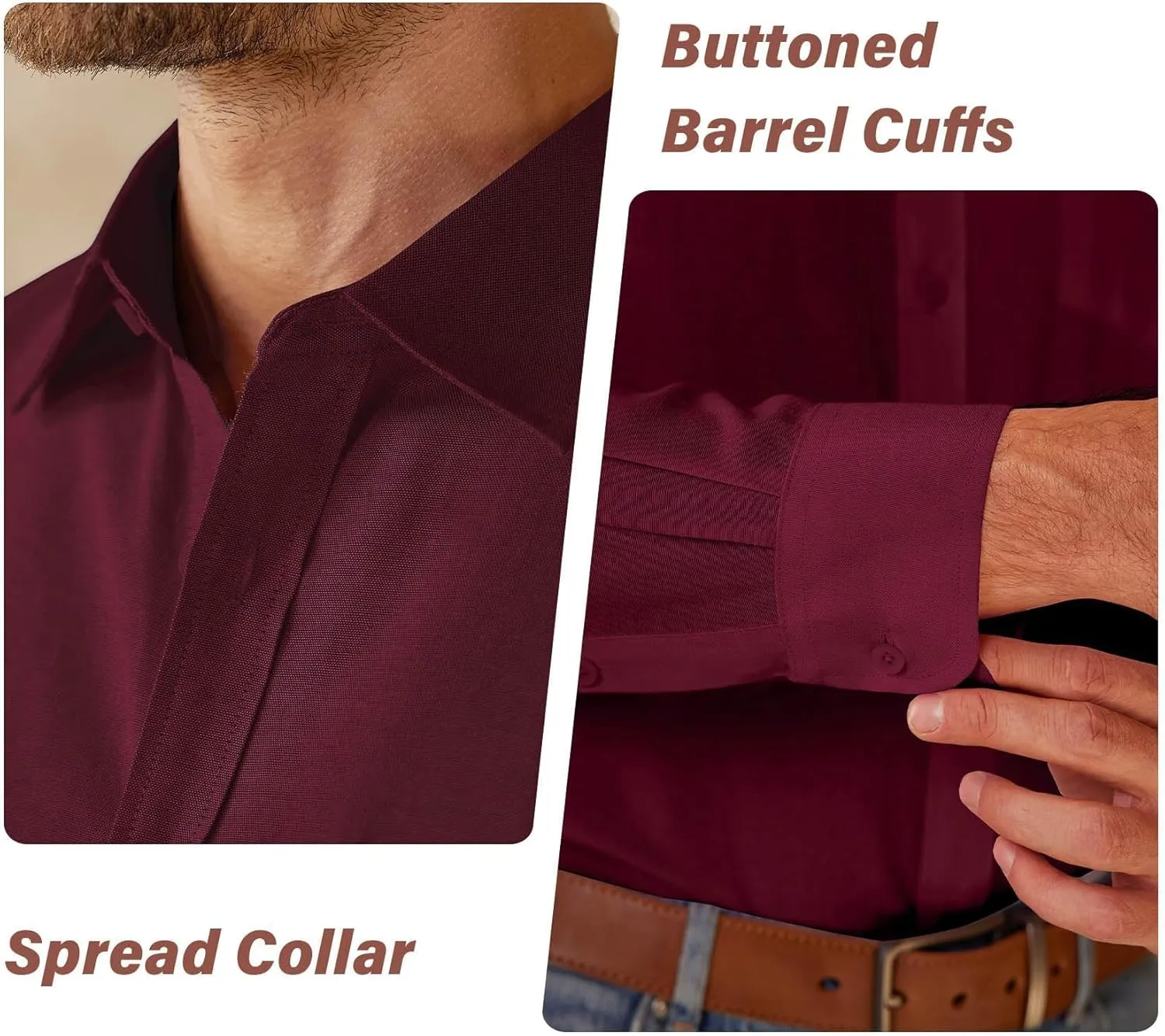 Mens Button Down Shirt Casual Oxford Shirts Untucked Dress Shirt for Men Long Sleeve Button Up Shirt with Pocket