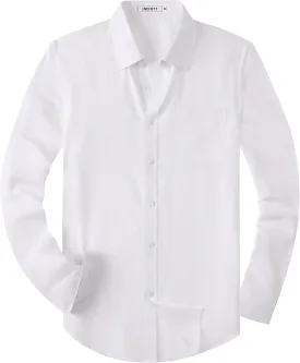 Mens Button Down Shirt Casual Oxford Shirts Untucked Dress Shirt for Men Long Sleeve Button Up Shirt with Pocket