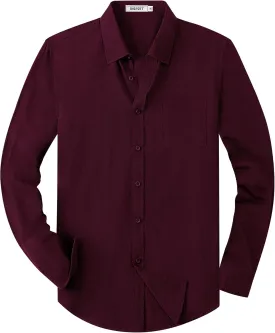 Mens Button Down Shirt Casual Oxford Shirts Untucked Dress Shirt for Men Long Sleeve Button Up Shirt with Pocket