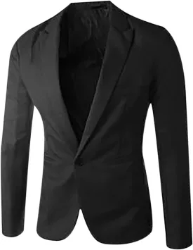 Men's Classic Fit Plaid Casual Blazer Jacket Notched Lapel Two Button Suits Coats Striped Business Blazers Coat