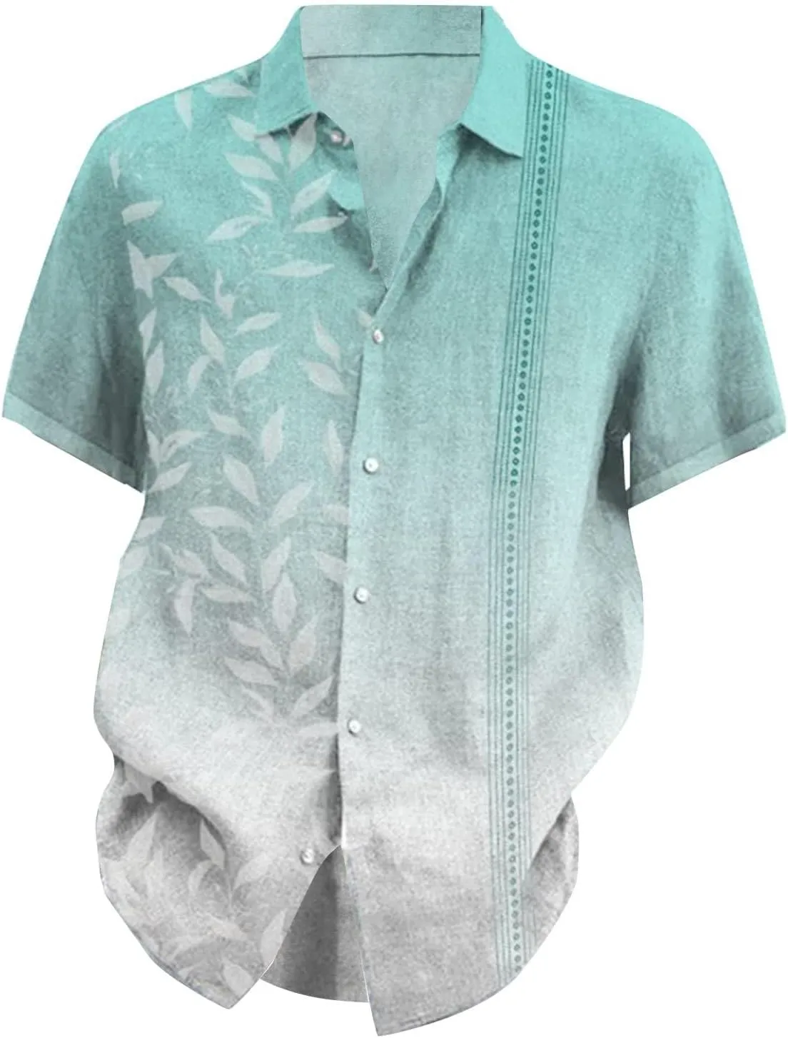 Men's Hawaiian Short Sleeve Shirts Summer Casual Floral Button Down Shirts Tropical Holiday Beach Loose Shirt Blouse