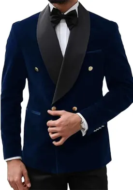 Mens Jacket Paisley Shawl Lapel Double Breasted Blazer Jacket Slim Fit Prom Tuxedo