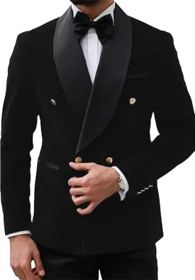 Mens Jacket Paisley Shawl Lapel Double Breasted Blazer Jacket Slim Fit Prom Tuxedo