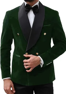 Mens Jacket Paisley Shawl Lapel Double Breasted Blazer Jacket Slim Fit Prom Tuxedo