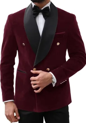 Mens Jacket Paisley Shawl Lapel Double Breasted Blazer Jacket Slim Fit Prom Tuxedo