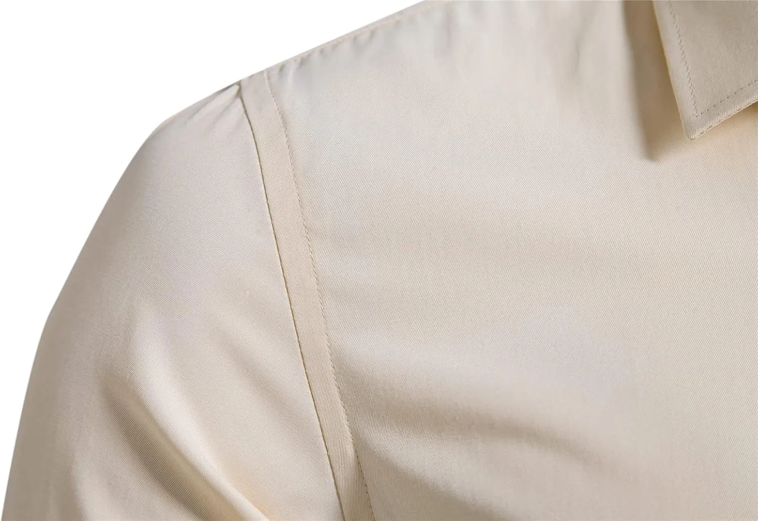 Men's Long Sleeve Button Up Shirts Solid Slim Fit Casual Business Formal Dress Shirt
