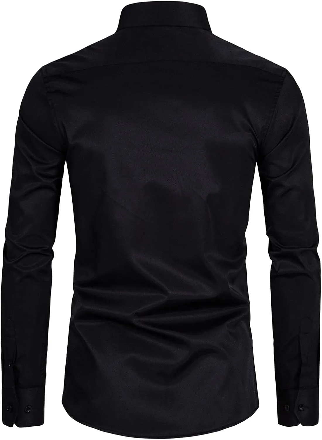 Men's Long Sleeve Button Up Shirts Solid Slim Fit Casual Business Formal Dress Shirt