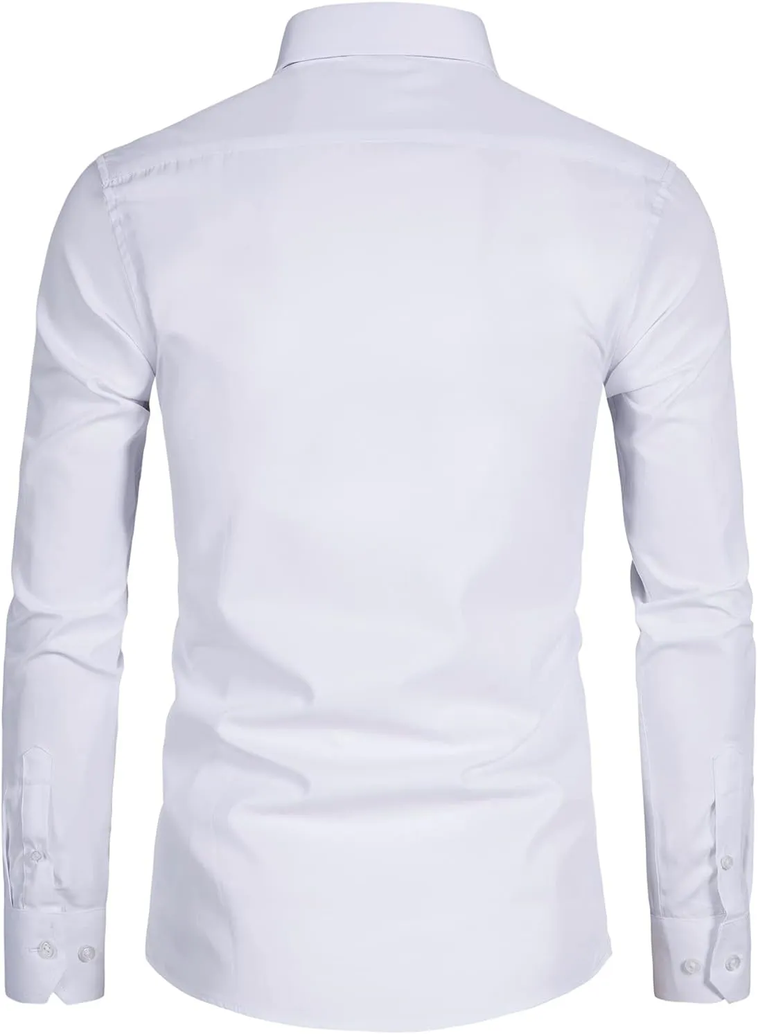 Men's Long Sleeve Button Up Shirts Solid Slim Fit Casual Business Formal Dress Shirt