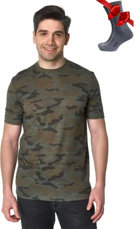 Merino.tech Merino Wool T-Shirt Mens - 100% Organic Merino Wool Undershirt Thermal Shirts for Men and Hiking Socks