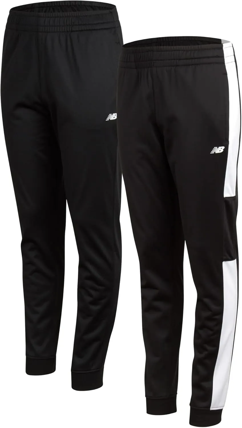 New Balance Boys Sweatpants - 2 Pack Performance Tricot Activewear Boys Joggers Athletic Pants with Zip Pockets (Size: 4-20)