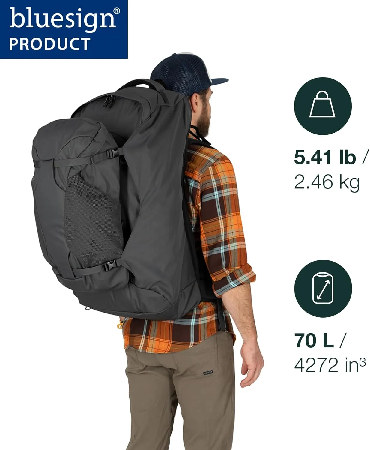 Osprey Farpoint 70L Men's Travel Backpack, Black