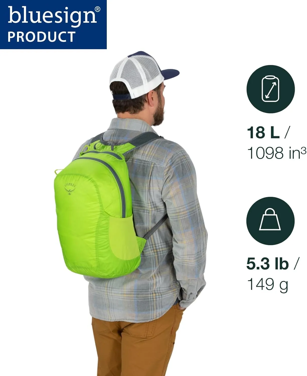 Osprey Ultralight Collapsible Stuff Pack, Limon