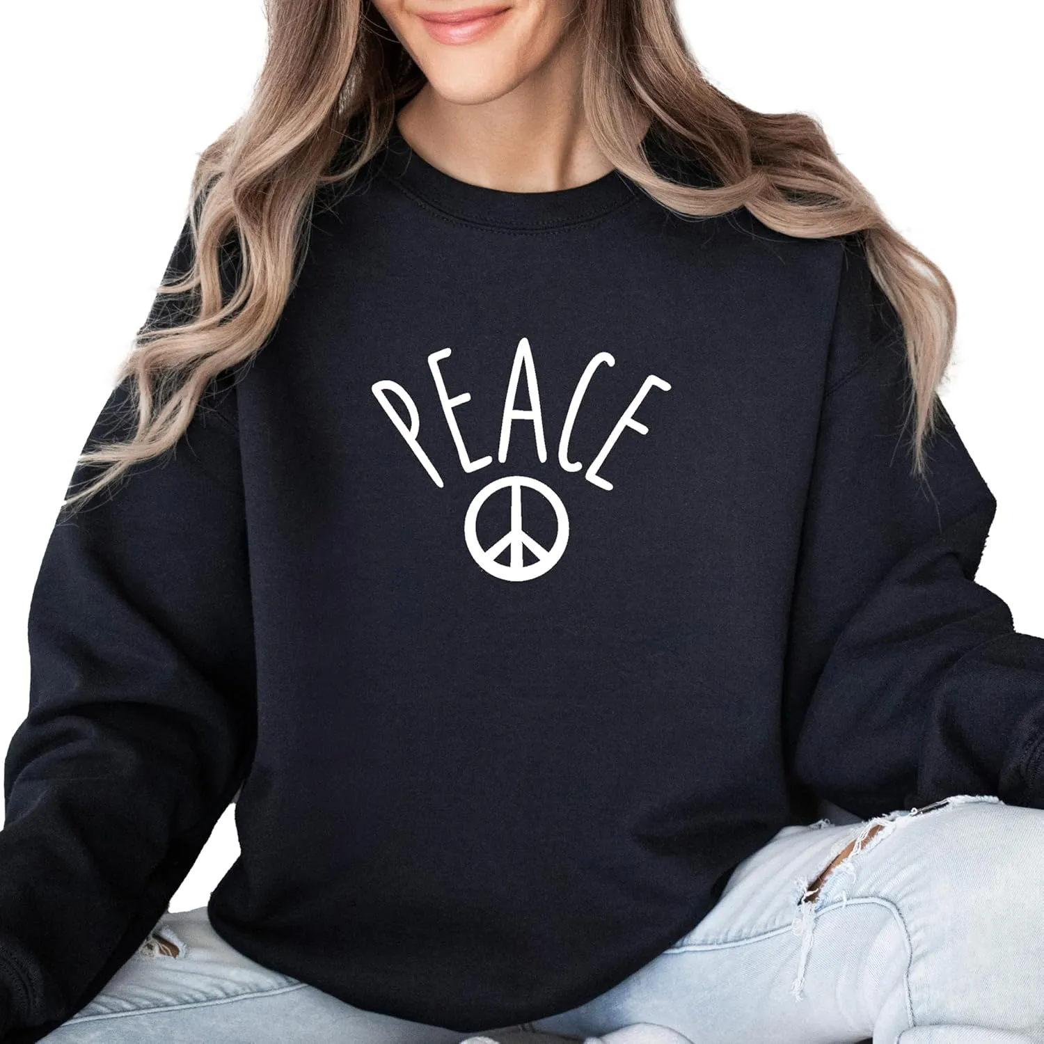 Peace Sweatshirt, Peace Sign Shirt, Retro Peace Shirt, Inspirational Message Graphic Tee, Positive Quote Tee, Peace Sign Tshirt, Hippie Shirt, Boho Shirt, Peace and Love Sweater, Anti War Shirt