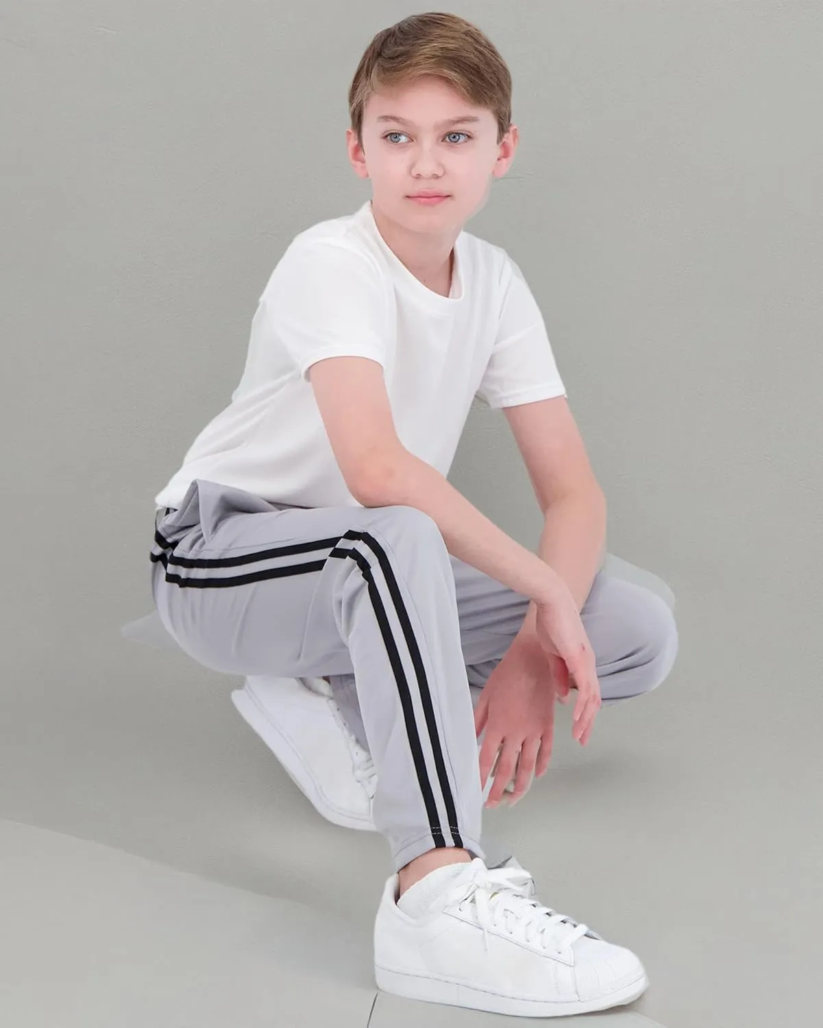 Real Essentials 3 Pack: Boys' Tricot Open Bottom Fleece-Lined Sweatpants with Pockets