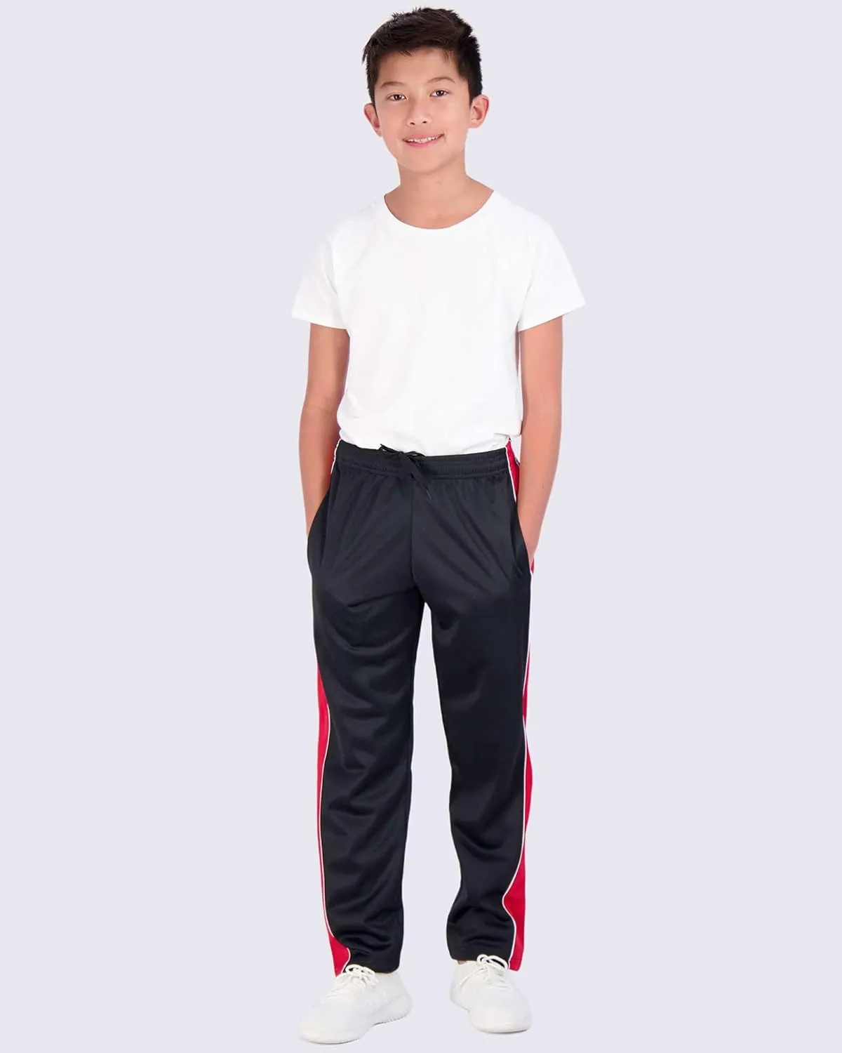 Real Essentials 3 Pack: Boys' Tricot Open Bottom Fleece-Lined Sweatpants with Pockets
