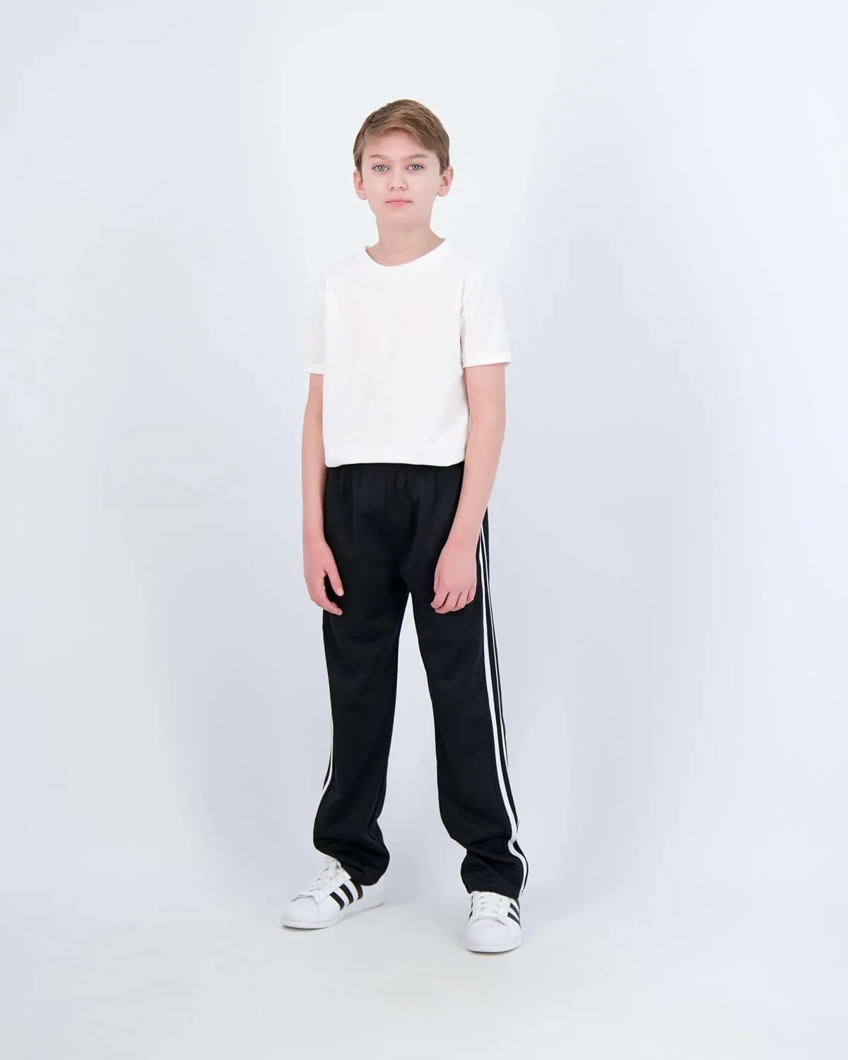 Real Essentials 3 Pack: Boys' Tricot Open Bottom Fleece-Lined Sweatpants with Pockets