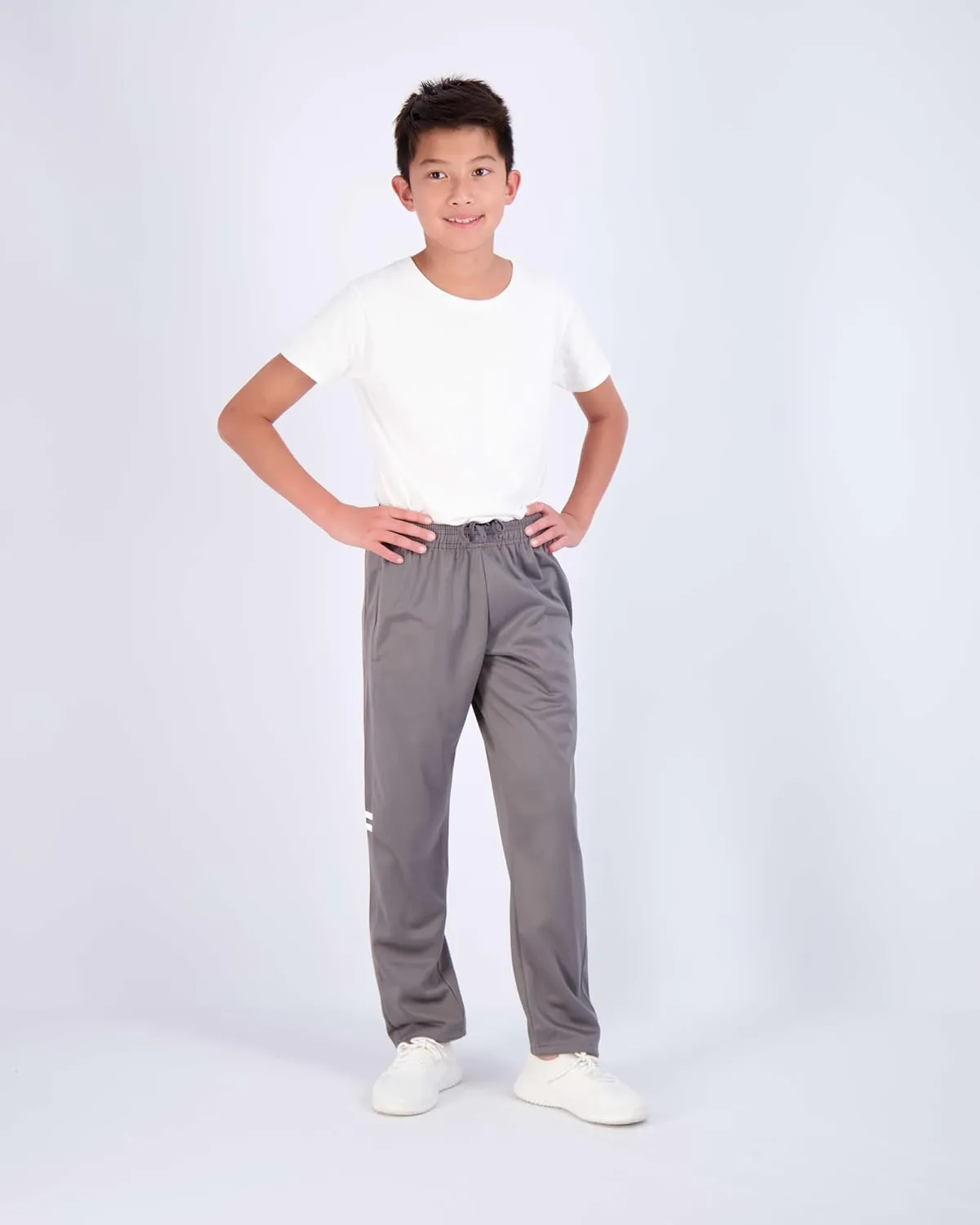 Real Essentials 3 Pack: Boys' Tricot Open Bottom Fleece-Lined Sweatpants with Pockets