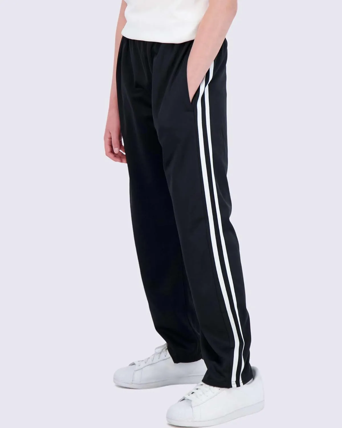 Real Essentials 3 Pack: Boys' Tricot Open Bottom Fleece-Lined Sweatpants with Pockets