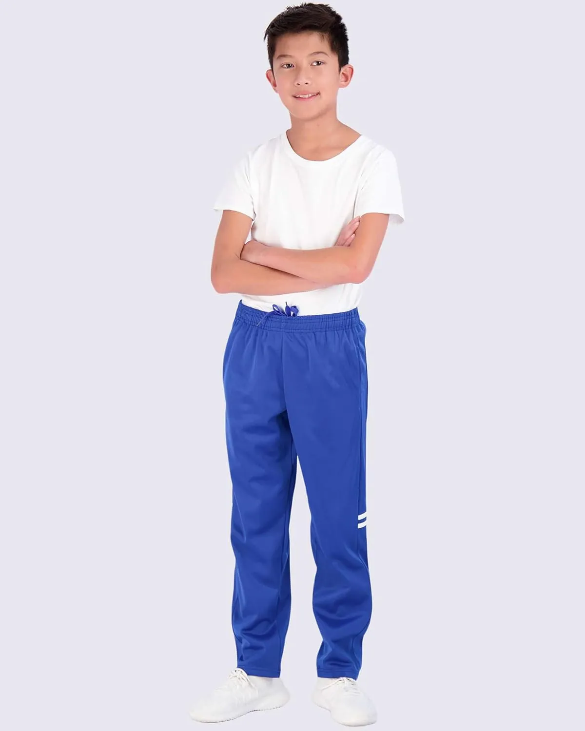 Real Essentials 3 Pack: Boys' Tricot Open Bottom Fleece-Lined Sweatpants with Pockets