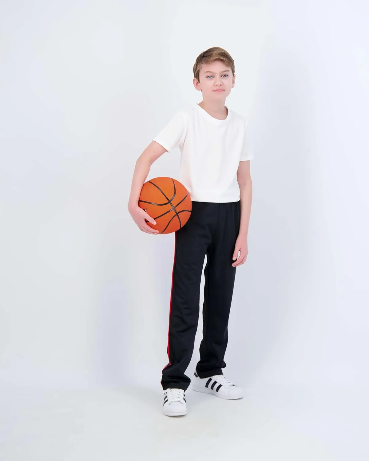 Real Essentials 3 Pack: Boys' Tricot Open Bottom Fleece-Lined Sweatpants with Pockets