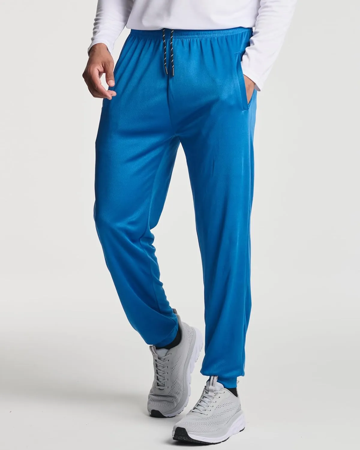 Real Essentials 3 Pack: Men's Tech Mesh Active Athletic Casual Jogger Sweatpants with Pockets(Available in Big & Tall)