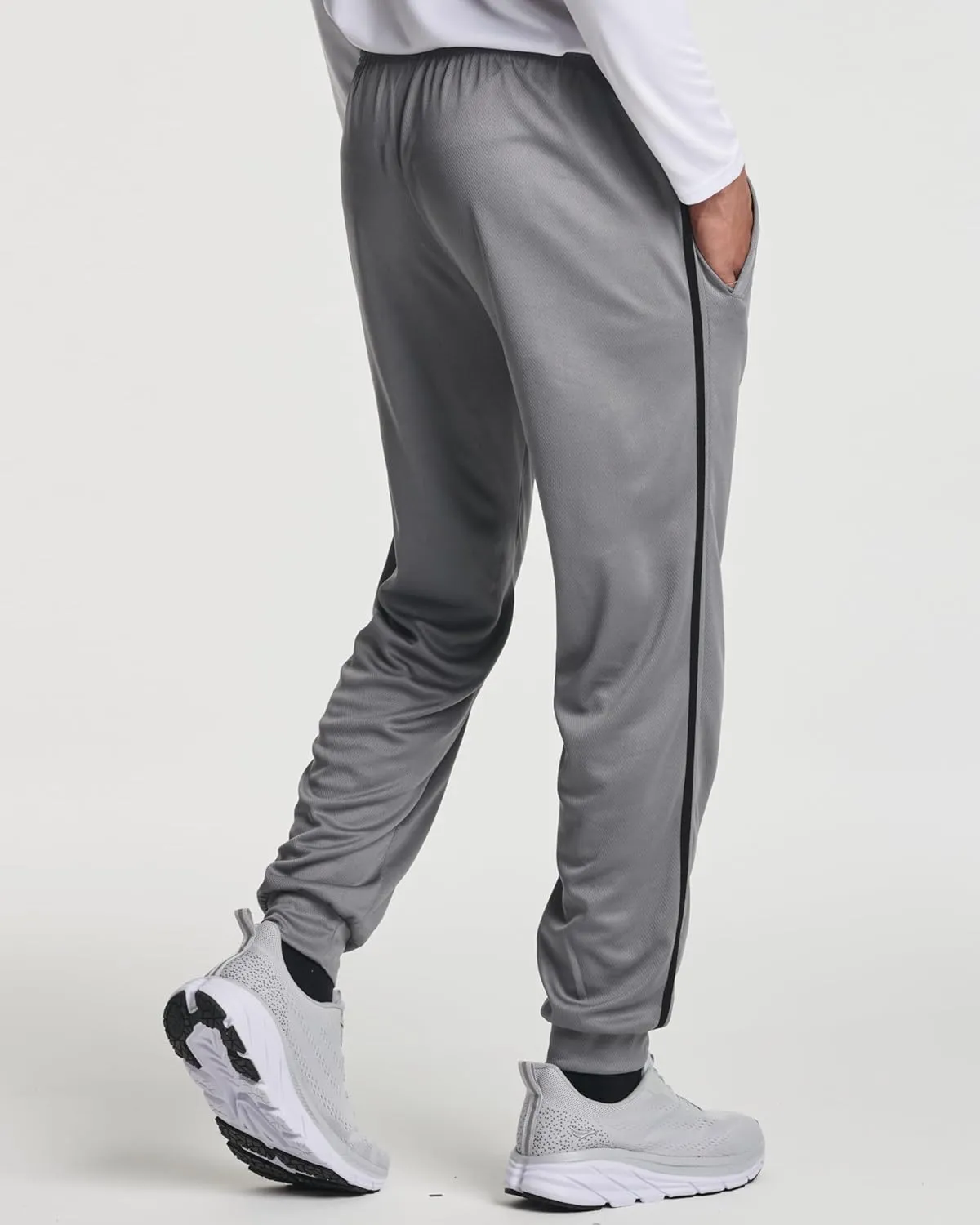 Real Essentials 3 Pack: Men's Tech Mesh Active Athletic Casual Jogger Sweatpants with Pockets(Available in Big & Tall)