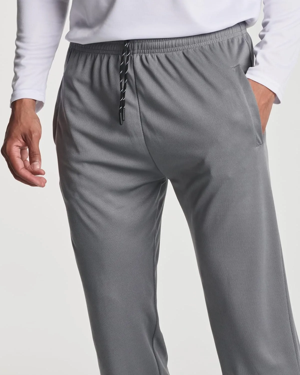 Real Essentials 3 Pack: Men's Tech Mesh Active Athletic Casual Jogger Sweatpants with Pockets(Available in Big & Tall)