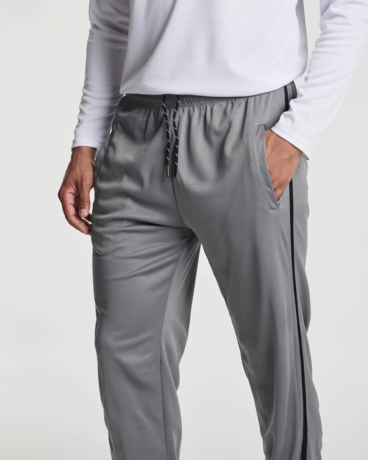 Real Essentials 3 Pack: Men's Tech Mesh Active Athletic Casual Jogger Sweatpants with Pockets(Available in Big & Tall)