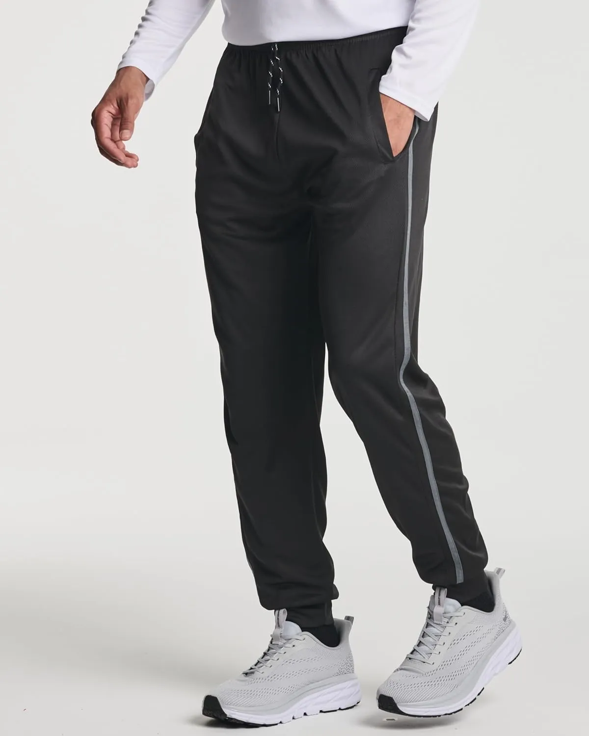 Real Essentials 3 Pack: Men's Tech Mesh Active Athletic Casual Jogger Sweatpants with Pockets(Available in Big & Tall)