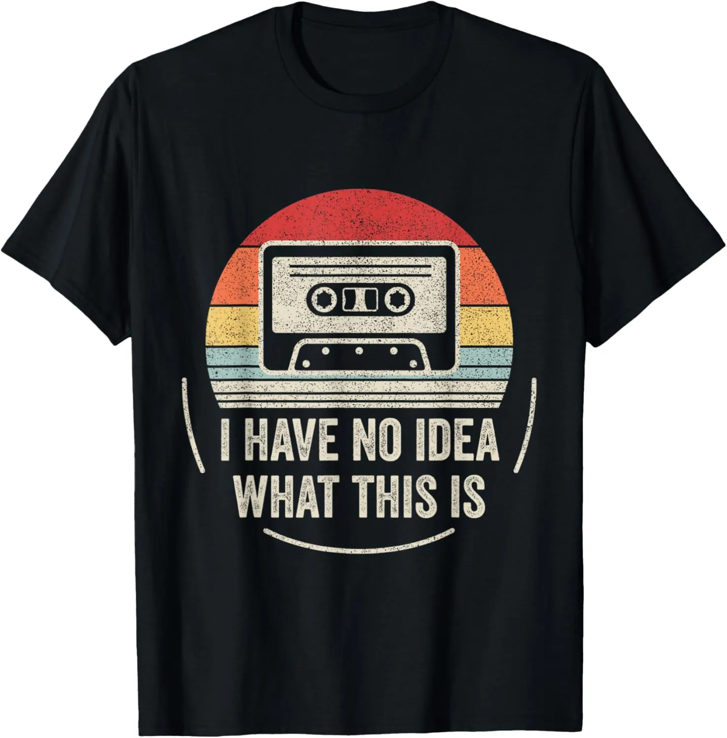 Retro Cassette Kids Funny T-Shirt, Classic Fit, Short Sleeve, Black