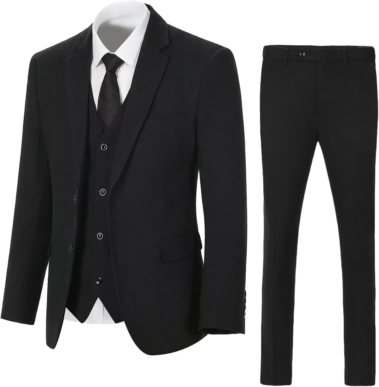 Retro Tweed Men's Suit 3 Piece Slim Fit Herringbone Suits Groom Tuxedos Set Wedding Prom Blazer Jacket Vest Pants for Men