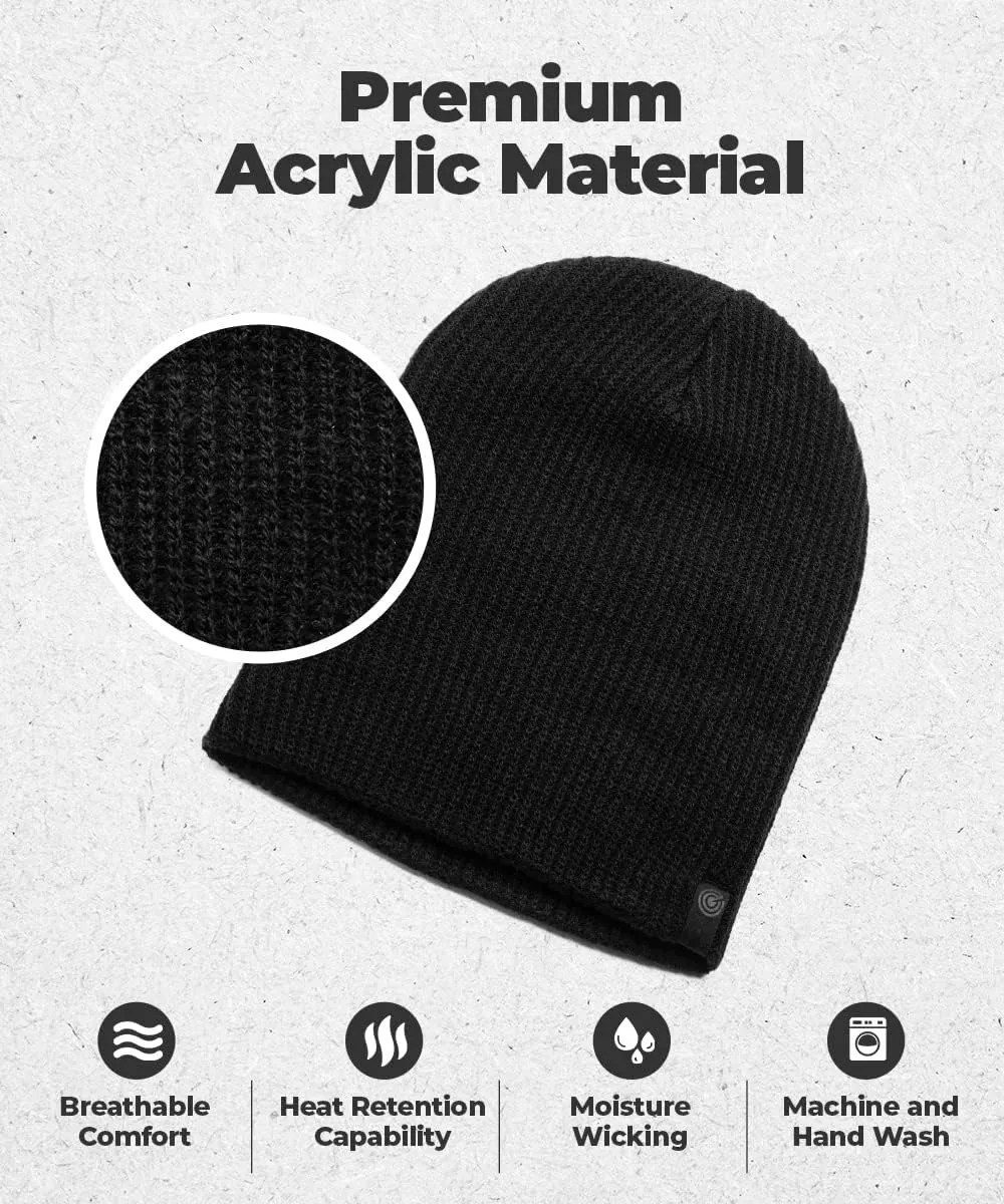 Revony Long Ribbed Beanie - Soft, Warm & Cozy - Perfect Winter Beanie for Men & Women