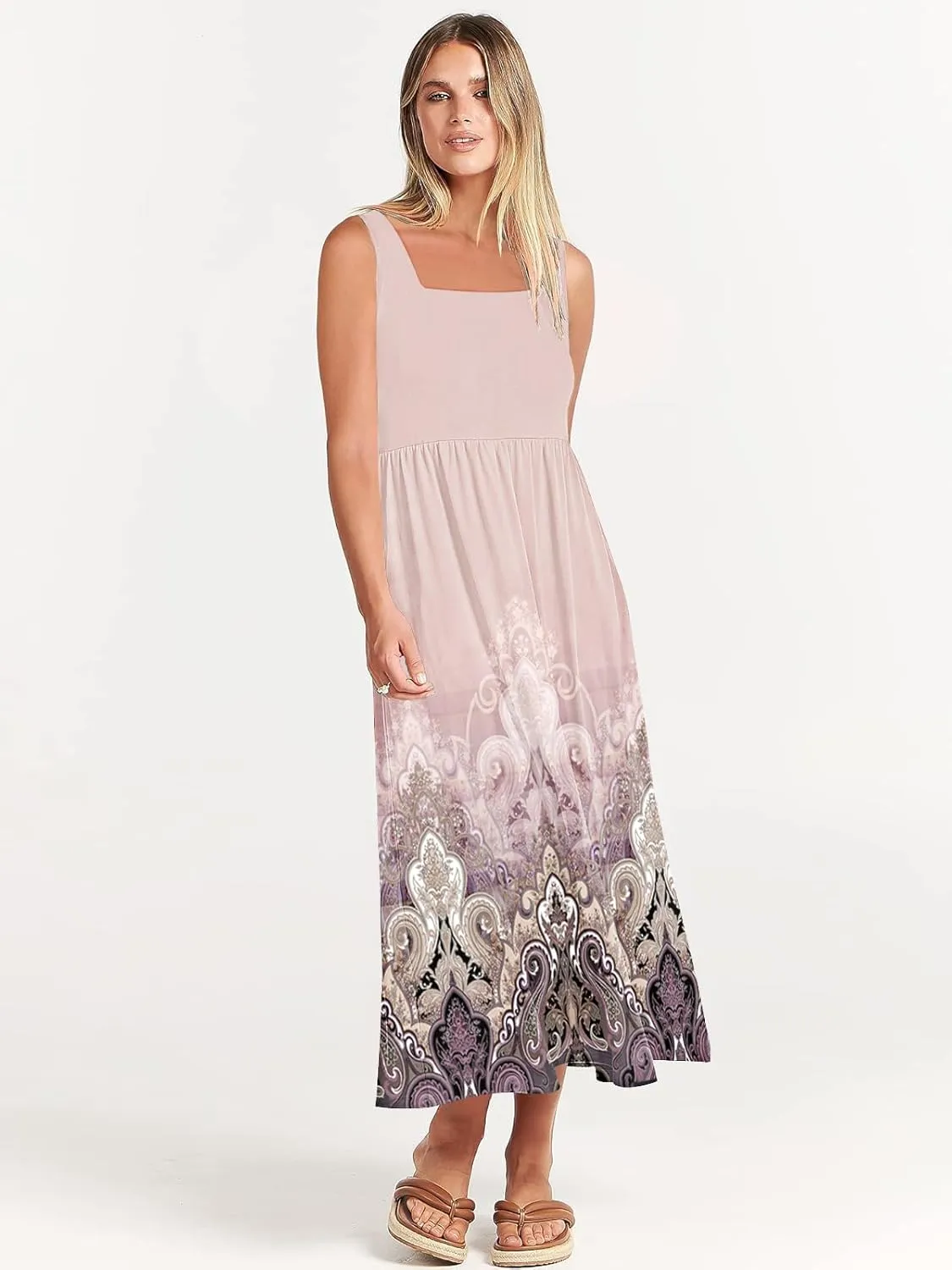 SAUKOLE Women's Summer Sleeveless Strapless Ruffle Off The Shoulder Swing Cocktail Party Dress