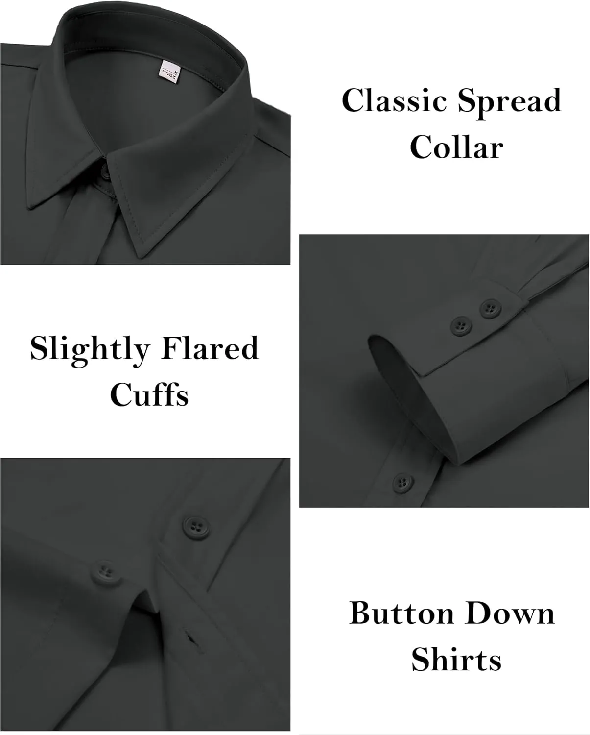 siliteelon Button Down Dress Shirts for Women Long Sleeve Wrinkle Free Shirts Solid Work Business Formal Button Up Shirt