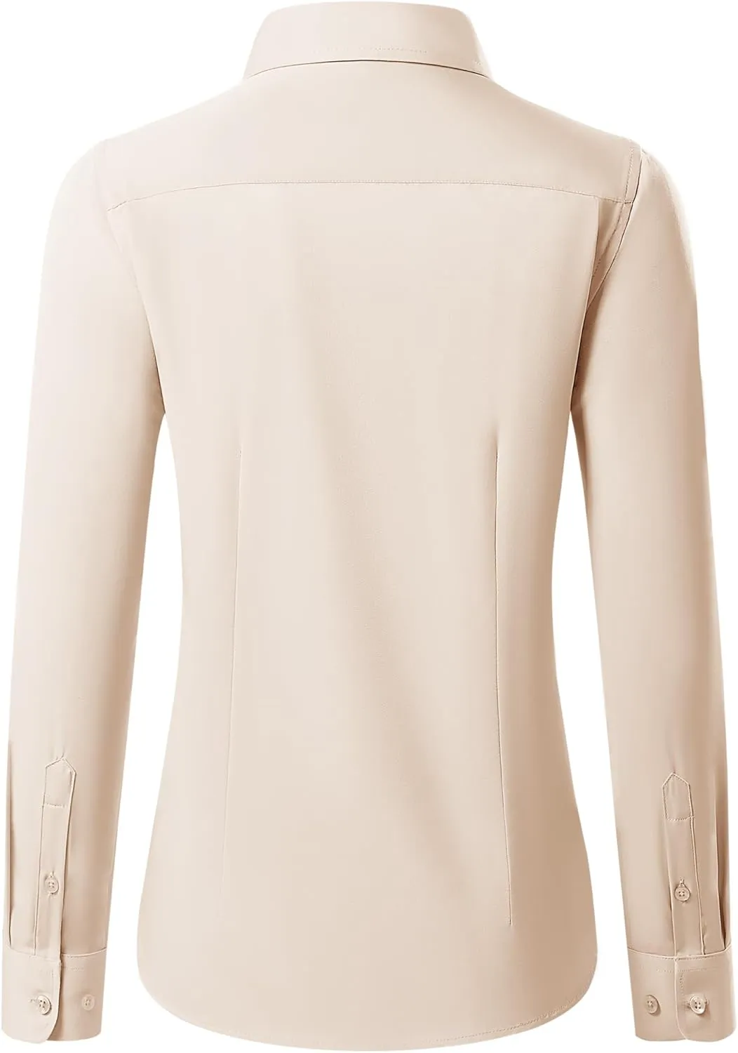 siliteelon Button Down Shirts for Women Long Sleeve Dress Shirts Wrinkle Free Collared Work Office Solid Blouses Tops