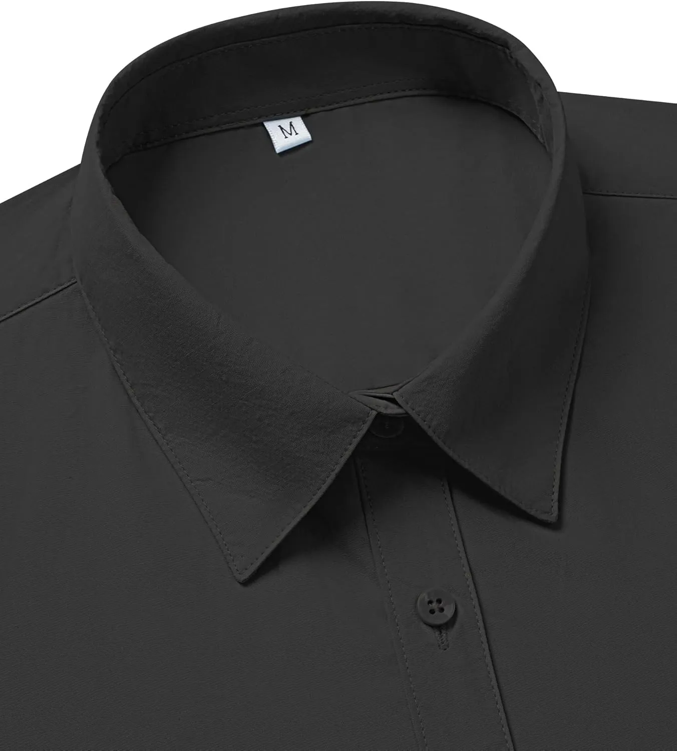 siliteelon Dress Shirts for Women Short Sleeve Cotton Button Down Shirt Basic Button Up Shirt Collared Shirts Work Shirt